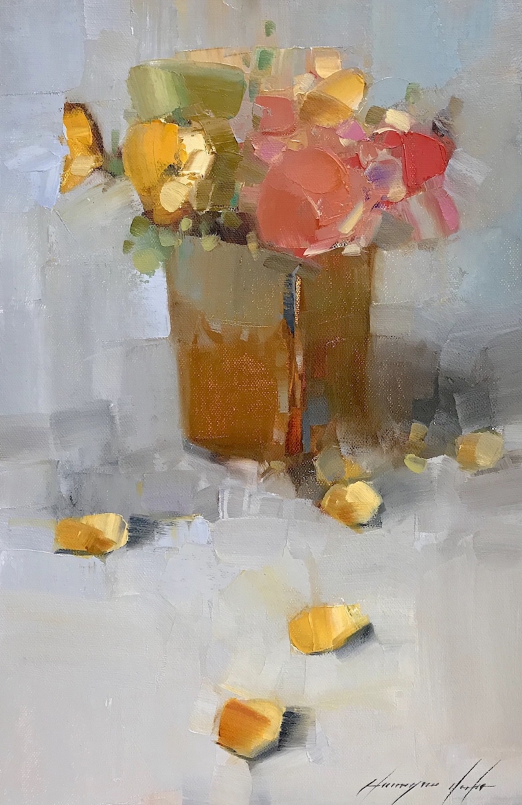 Vase of Flowers, Original oil Painting, Handmade artwork, One of a Kind      